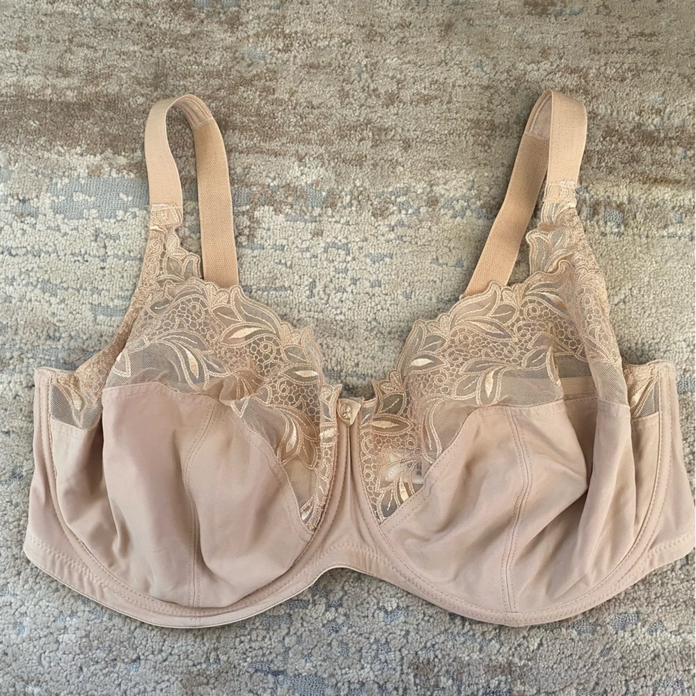 Panache Superbra Melody 6055 Bra Underwired Lace Detail Nude Opaque: 40GG